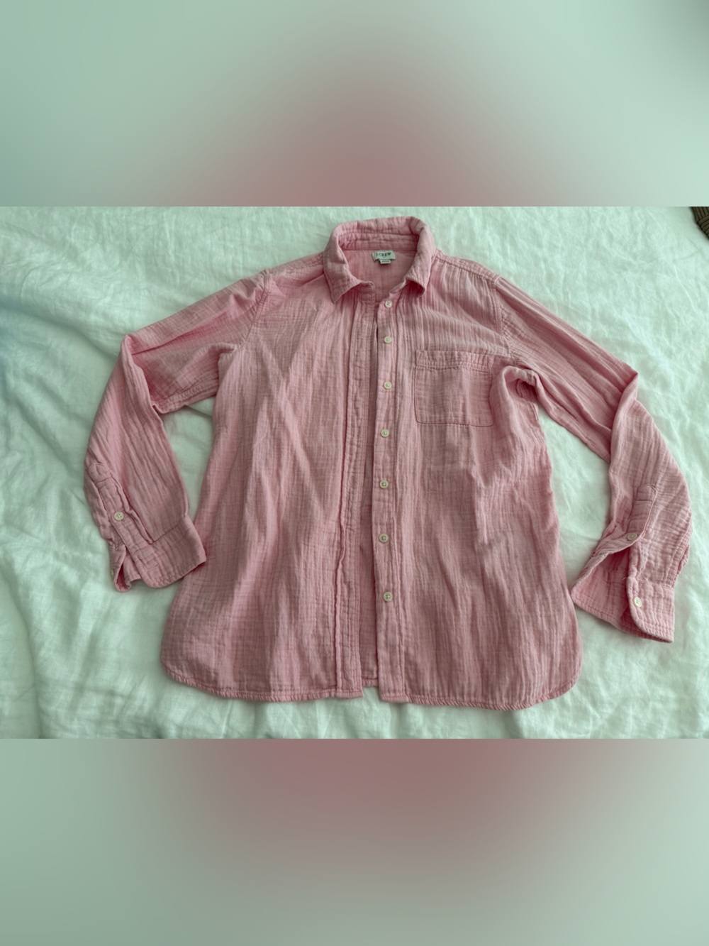J. Crew Factory Soft Pink Cotton Button-Up